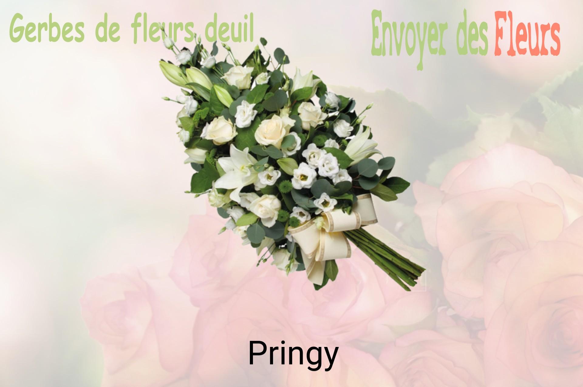Gerbe de fleurs de deuil livrée à Pringy